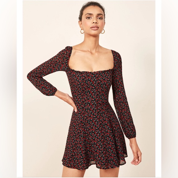 Reformation Dresses & Skirts - Reformation Rose Print Gretel Mini Dress Sz 6